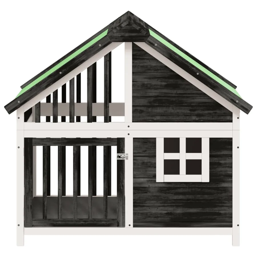 Chenil gris 96x60,5x87 cm bois de pin solide - 4