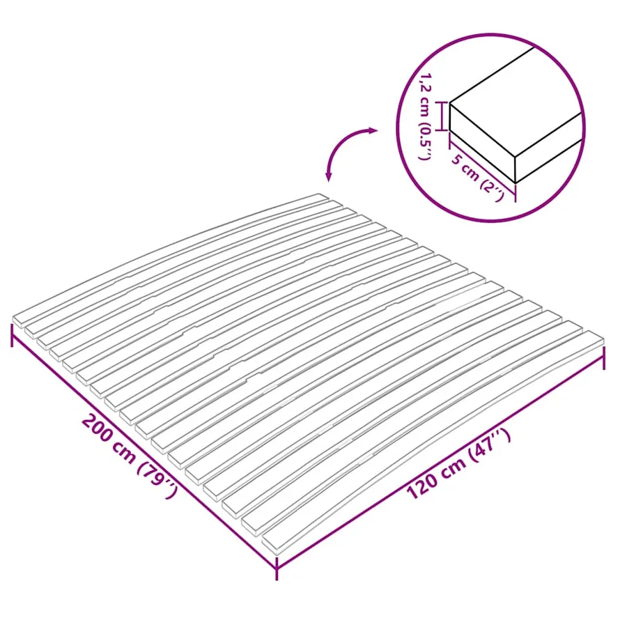 Latte de rechange pour sommier avec 17 lattes 120 x 200 cm - 8
