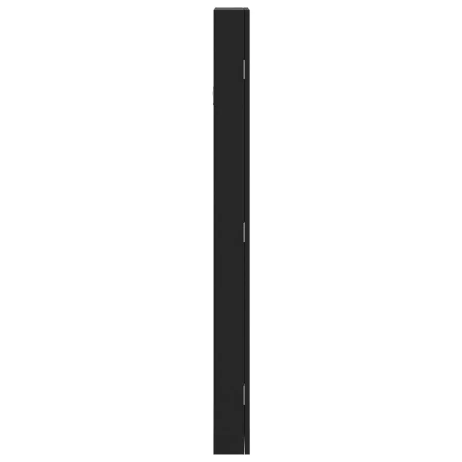 Armoire à bijoux avec miroir murale noir 30x8,5x106 cm - 6