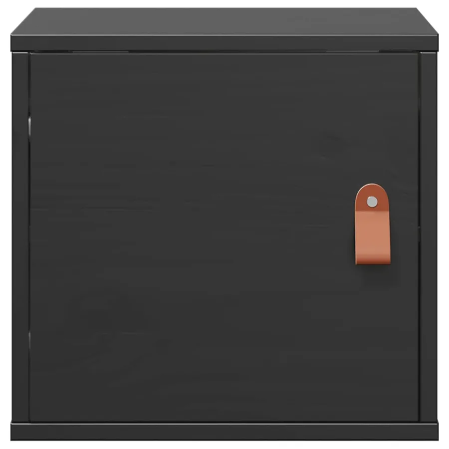 Armoires murales 2 pcs Noir 31,5x30x30 cm Bois de pin massif - 5