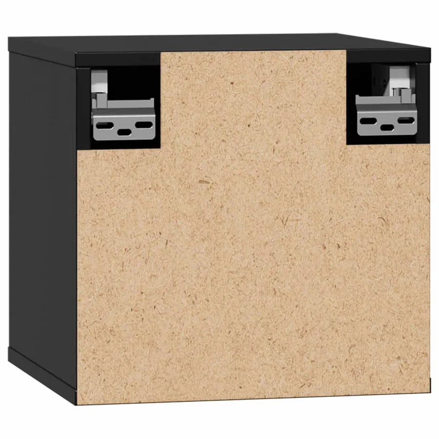 Armoires murales 2 pcs Noir 31,5x30x30 cm Bois de pin massif - 9