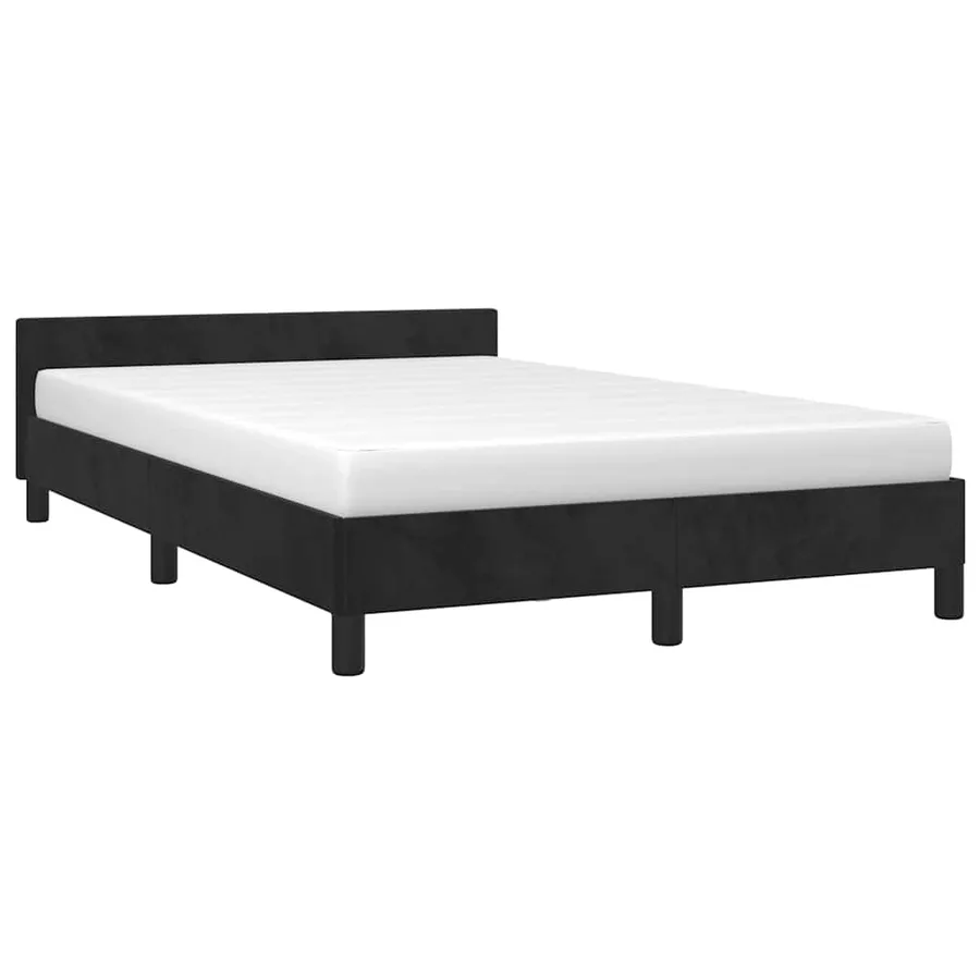 Cadre de lit sans matelas noir 120x200 cm velours - 3