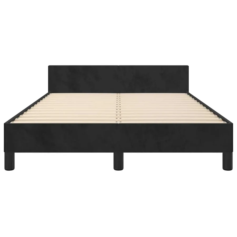Cadre de lit sans matelas noir 120x200 cm velours - 5