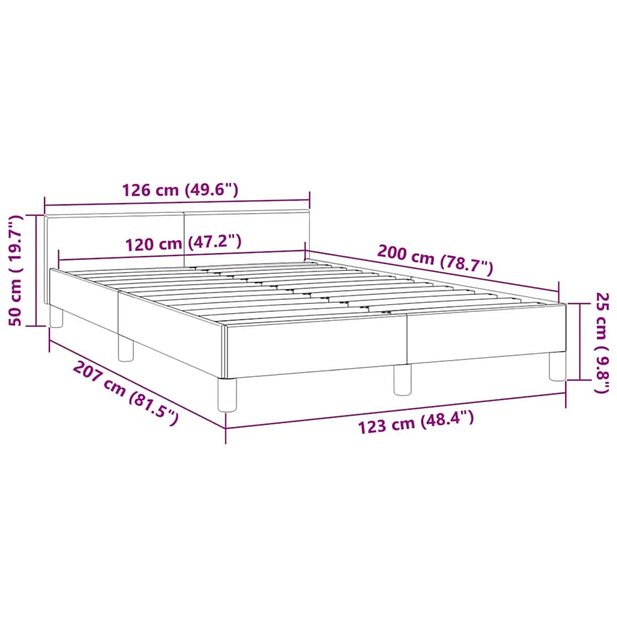 Cadre de lit sans matelas noir 120x200 cm velours - 9