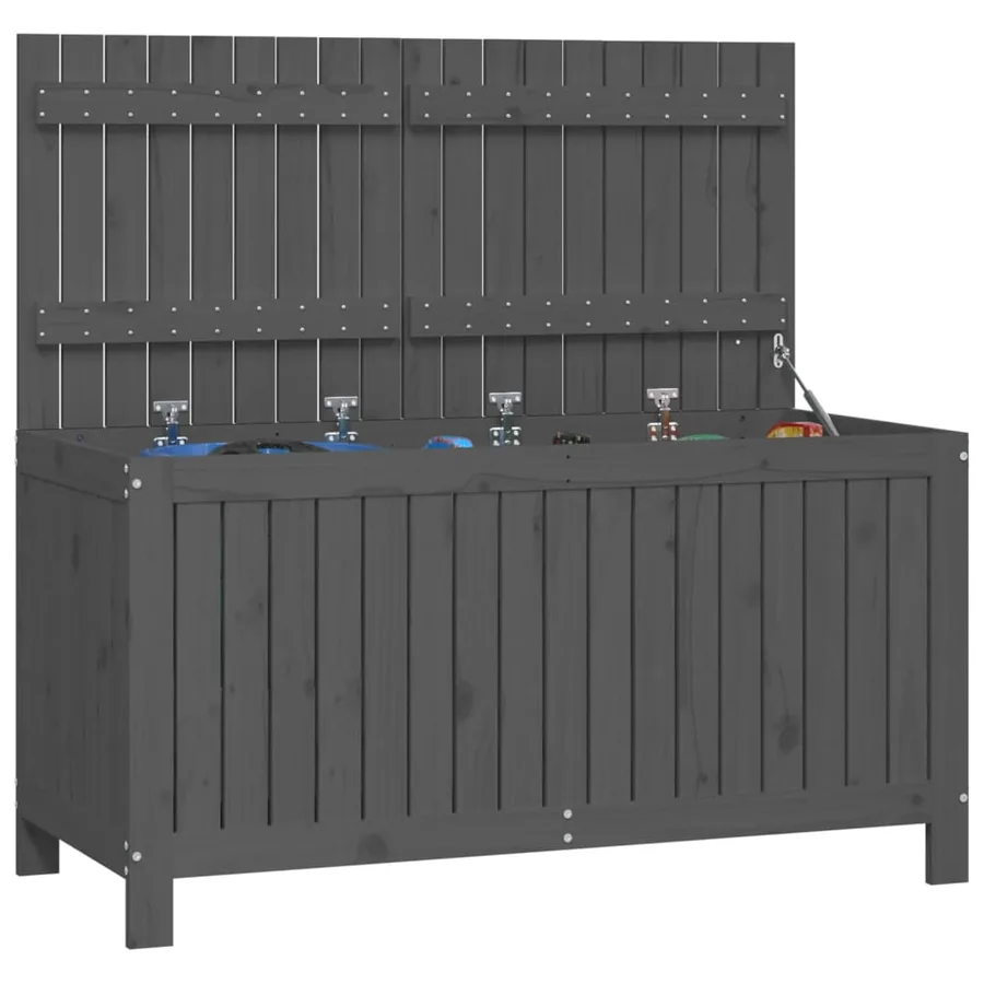 Boîte de rangement de jardin Gris 121x55x64 cm Bois de pin - 4