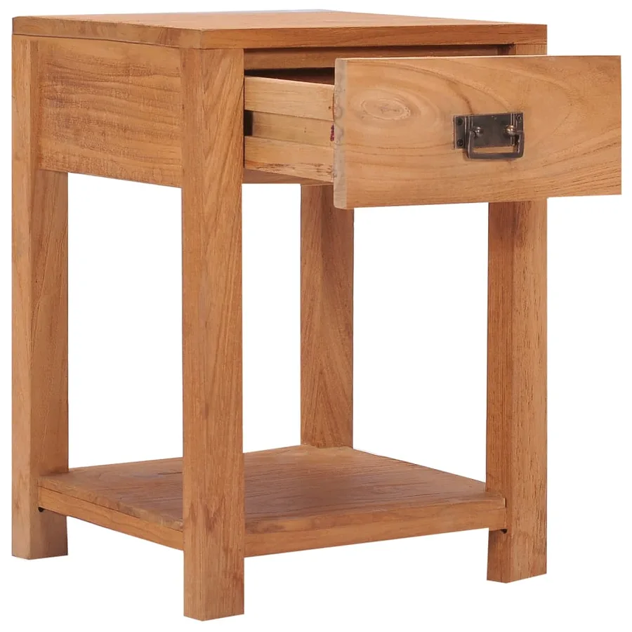 Table de chevet 35x35x50 cm bois de teck massif - 2