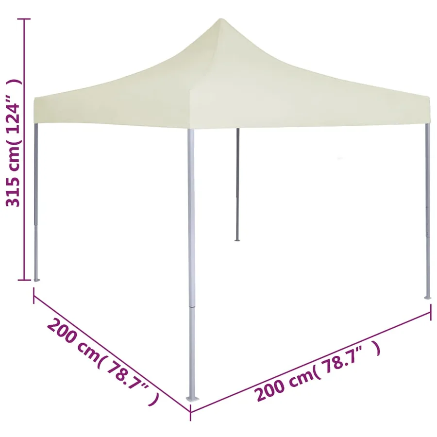 Tente de réception pliable professionnelle 2x2 m Acier Crème - 9