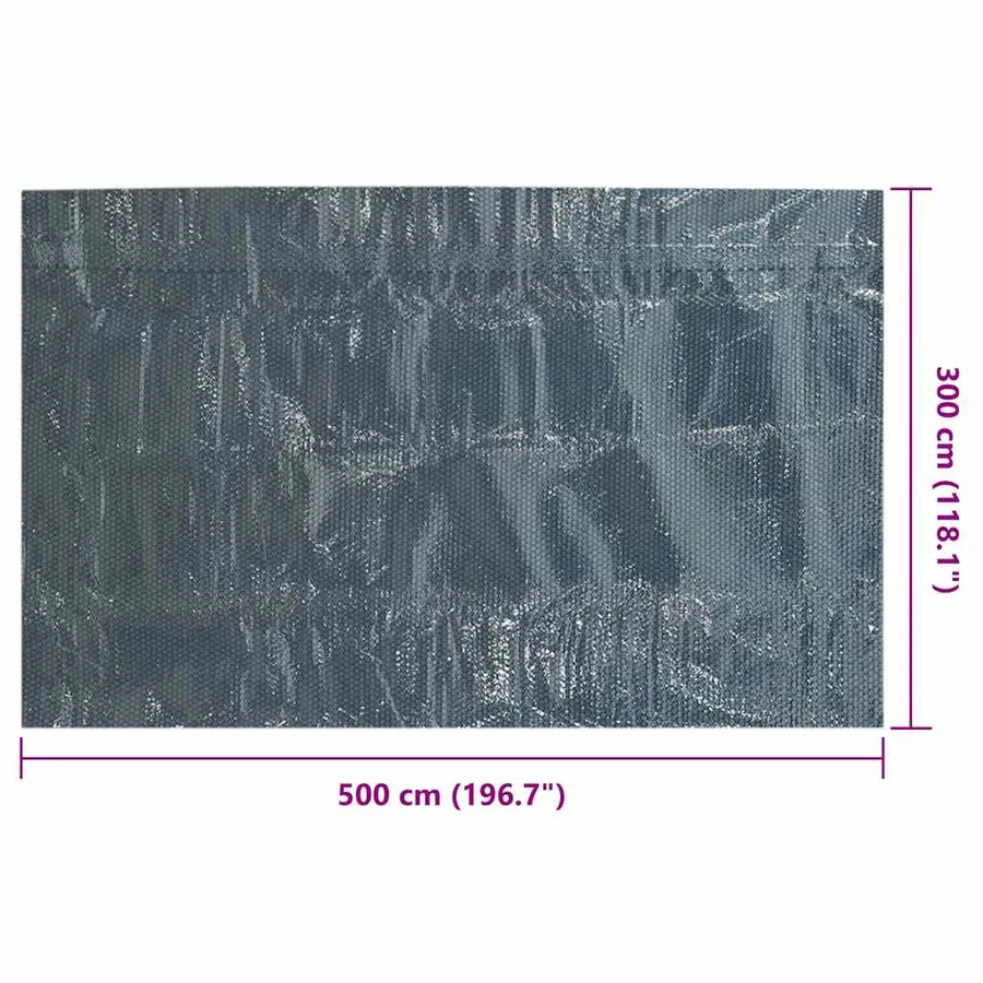 Film solaire de piscine flottant PE 500x300 cm Noir et bleu - 6