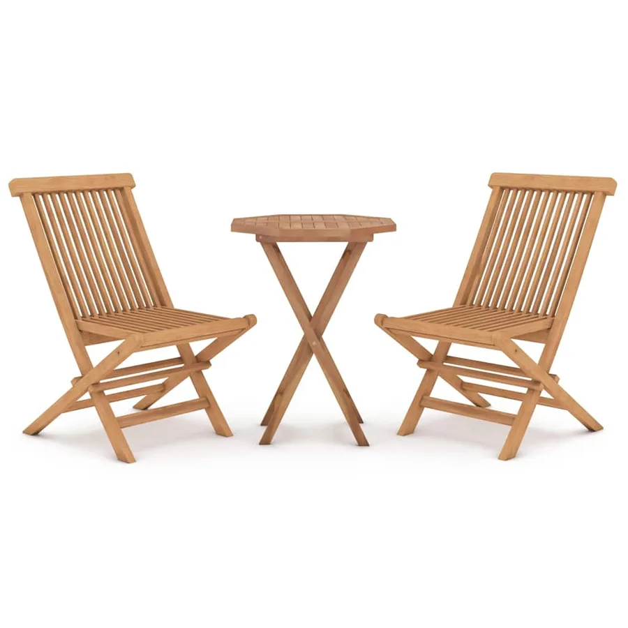 Ensemble à manger de jardin 3 pcs Bois de teck massif - 2