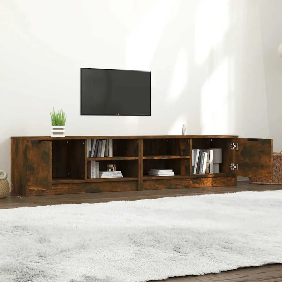 Meubles TV 2 pcs Chêne fumé 80x35x36,5 cm Bois d'ingénierie - 3