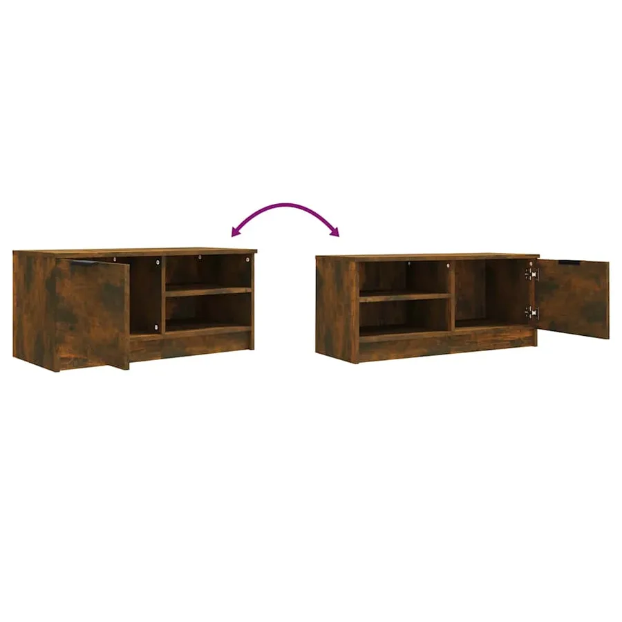 Meubles TV 2 pcs Chêne fumé 80x35x36,5 cm Bois d'ingénierie - 9