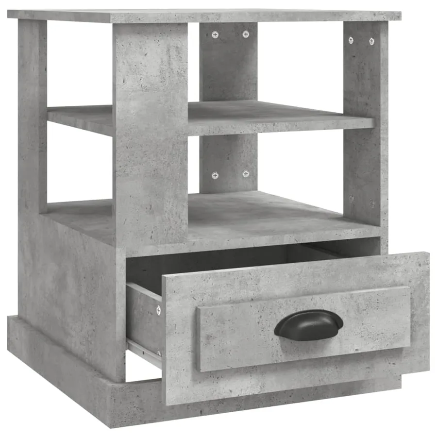 Table d'appoint gris béton 50x50x60 cm bois d'ingénierie - 8