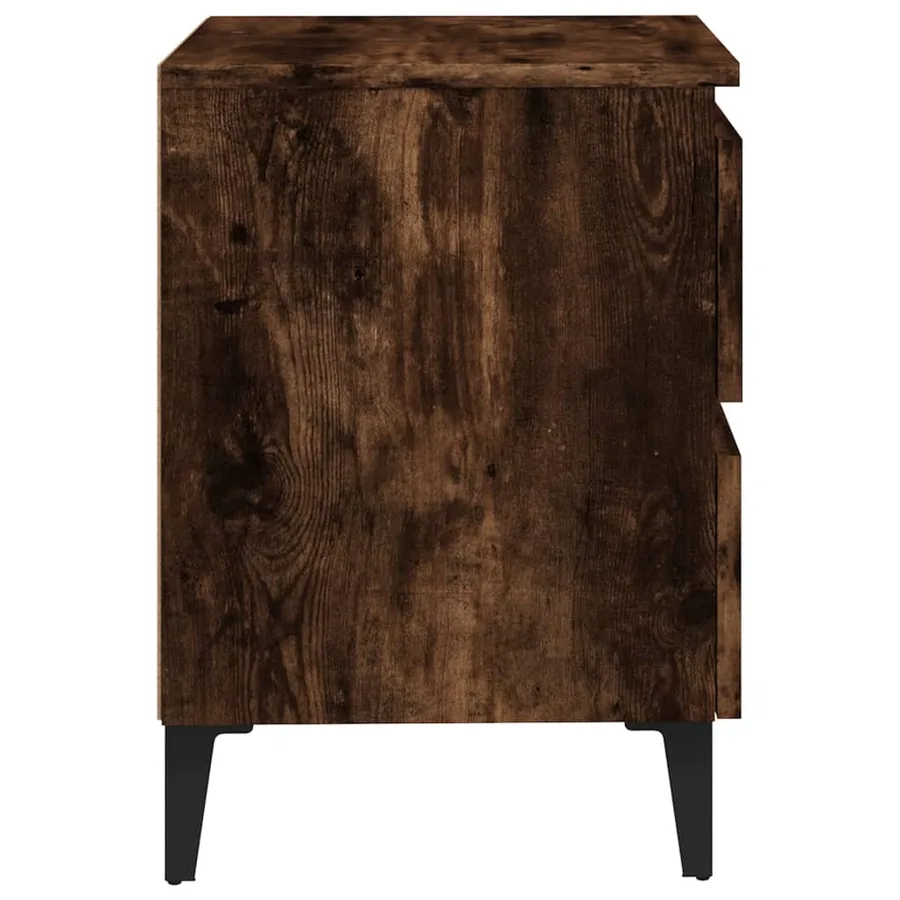 Table de chevet avec pieds en métal Chêne fumé 40x35x50 cm - 6