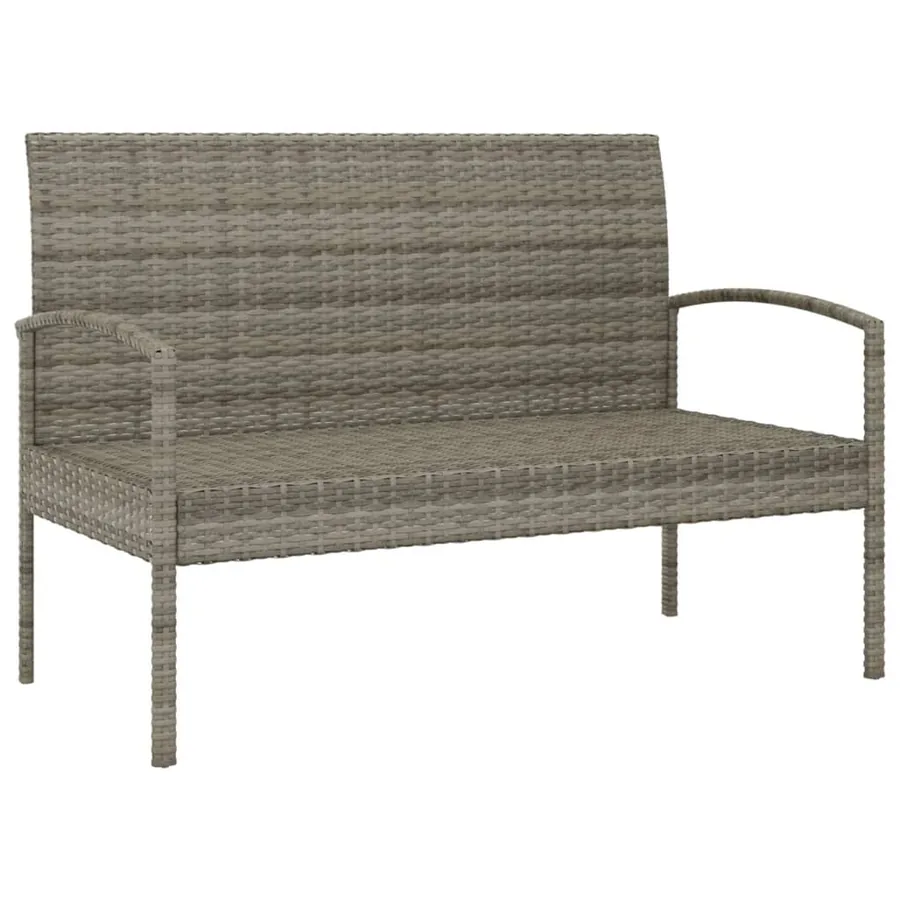 Banc de jardin avec coussin gris 105 cm résine tressée - 7