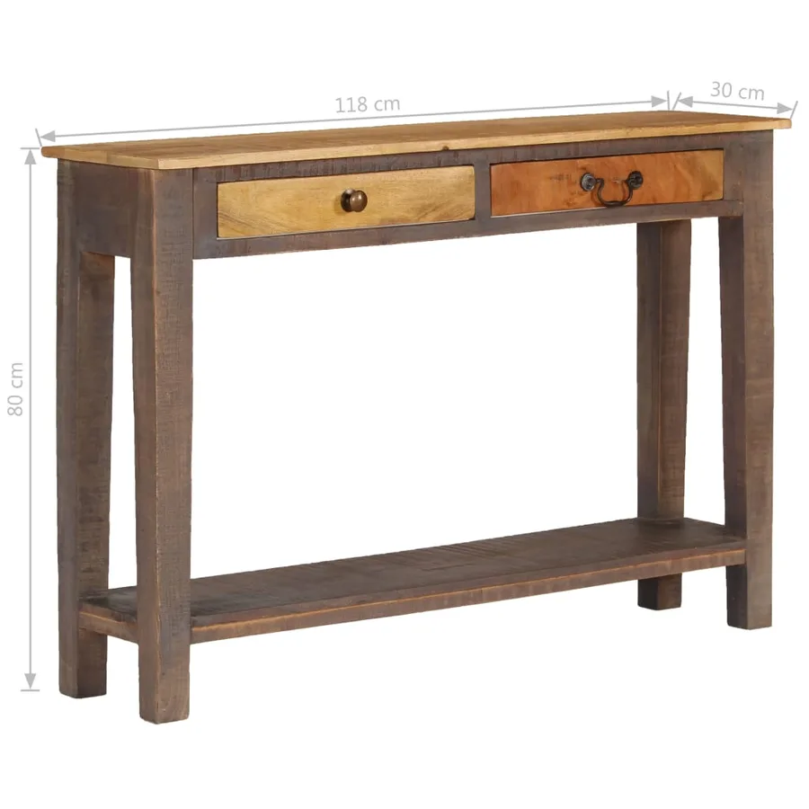 Table console Bois massif Vintage 118 x 30 x 80 cm - 13