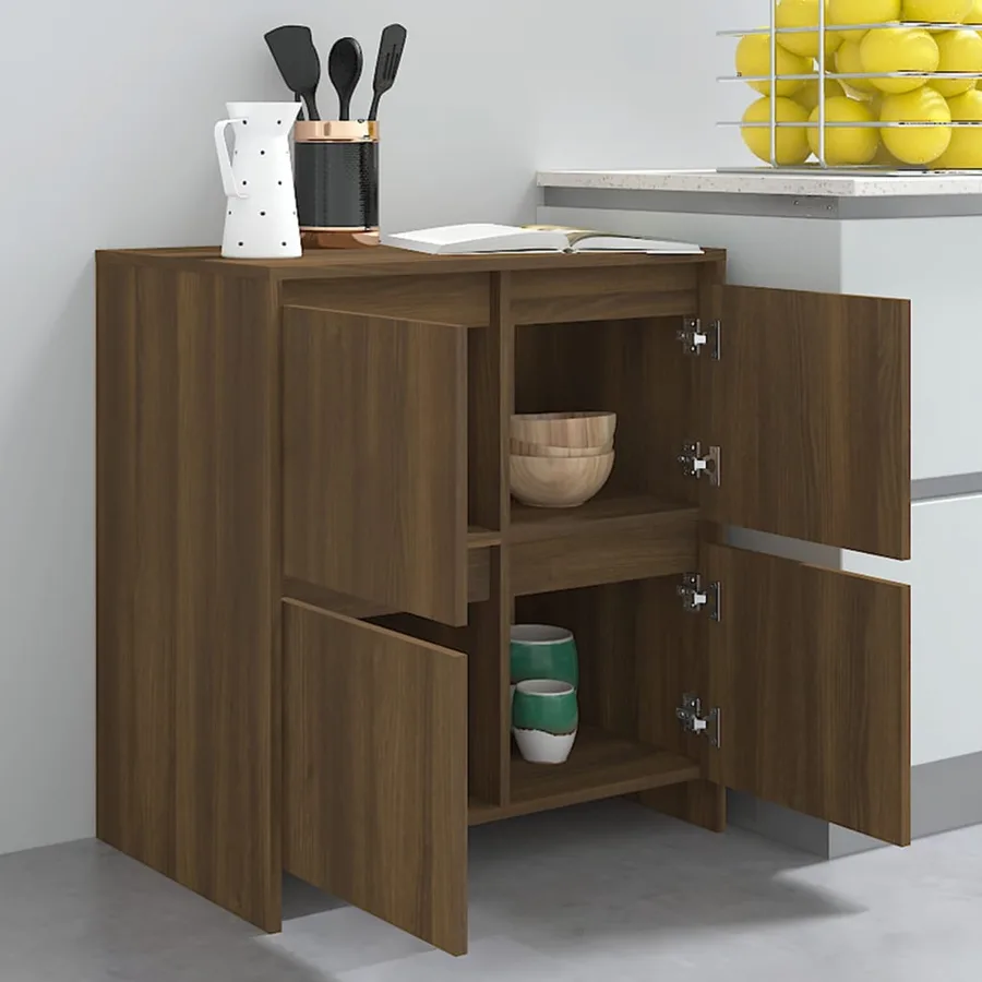 Buffet Chêne marron 70x41x75 cm Bois d'ingénierie - 8