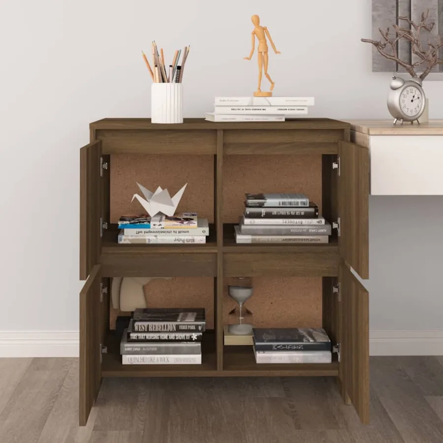 Buffet Chêne marron 70x41x75 cm Bois d'ingénierie - 9