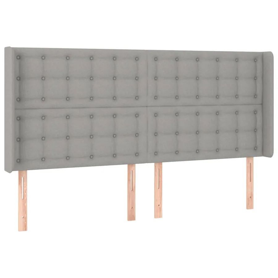Sommier à lattes de lit matelas LED Gris clair 200x200 cm Tissu - 7