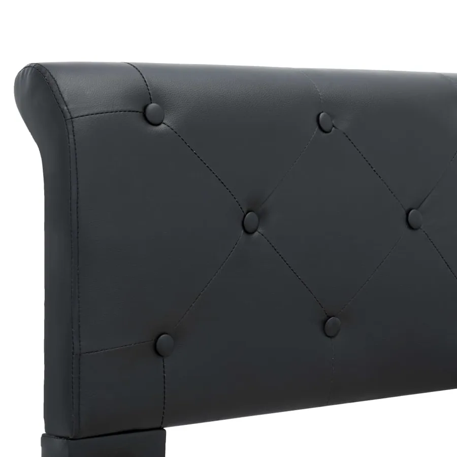 Cadre de lit sans matelas noir similicuir 120x200 cm - 6