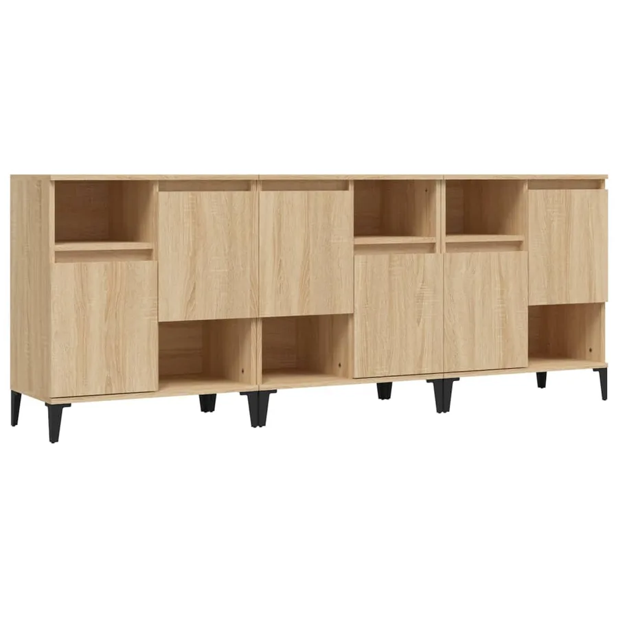 Buffets 3 pcs chêne sonoma 60x35x70 cm bois d'ingénierie - 2