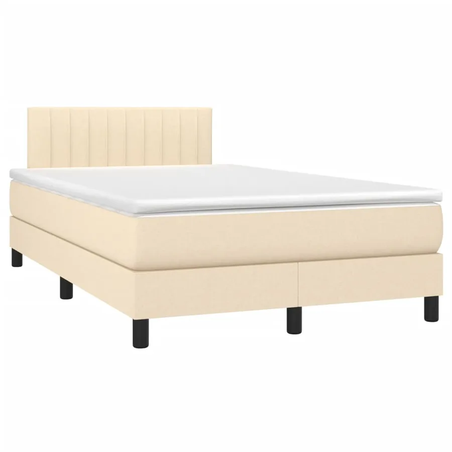 Sommier à lattes de lit avec matelas Crème 120x200 cm Tissu - 3