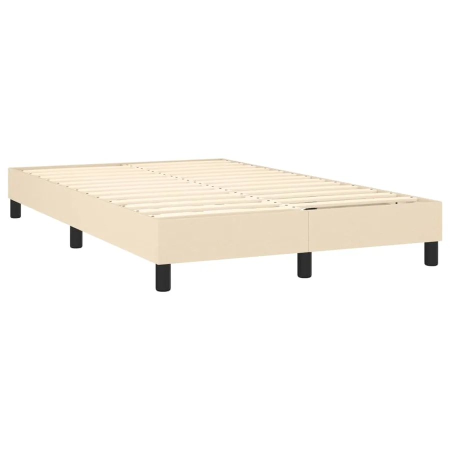 Sommier à lattes de lit avec matelas Crème 120x200 cm Tissu - 4