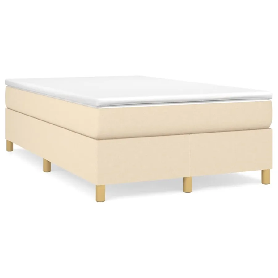 Sommier à lattes de lit avec matelas Crème 120x200 cm Tissu - 2