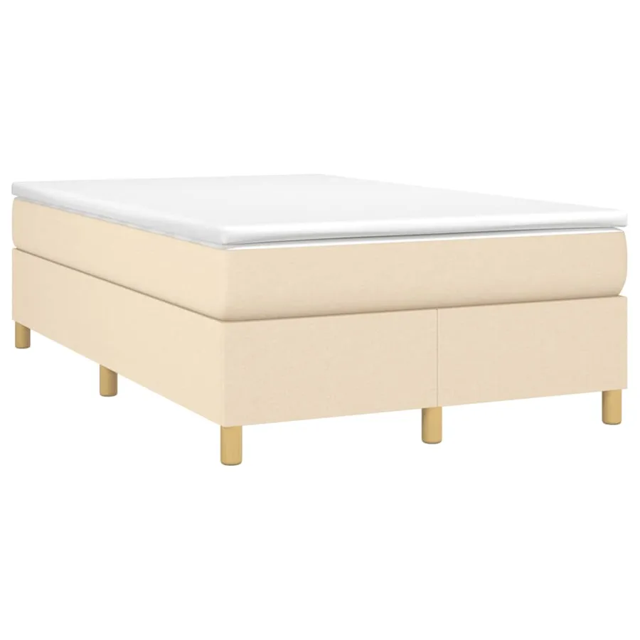 Sommier à lattes de lit avec matelas Crème 120x200 cm Tissu - 3