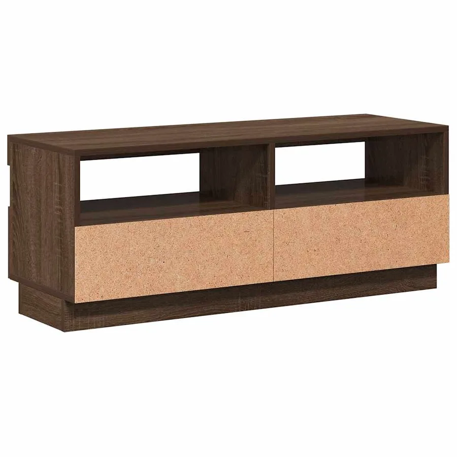 Meuble TV avec lumières LED chêne marron 100x35x40 cm - 10