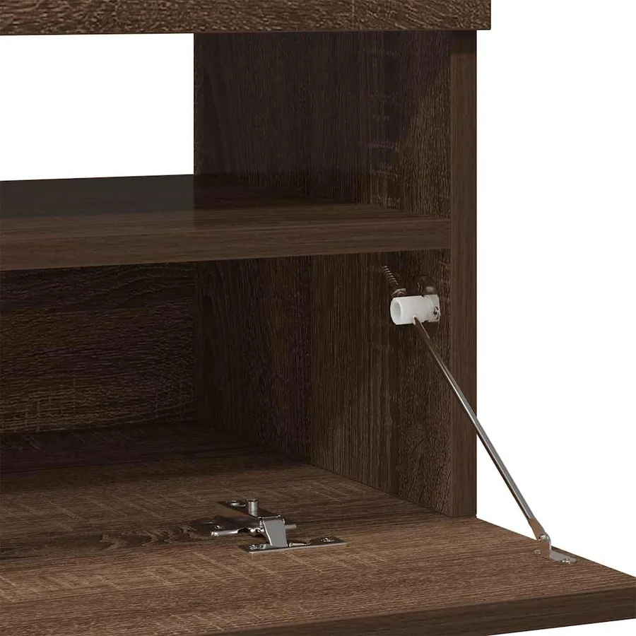 Meuble TV avec lumières LED chêne marron 100x35x40 cm - 12