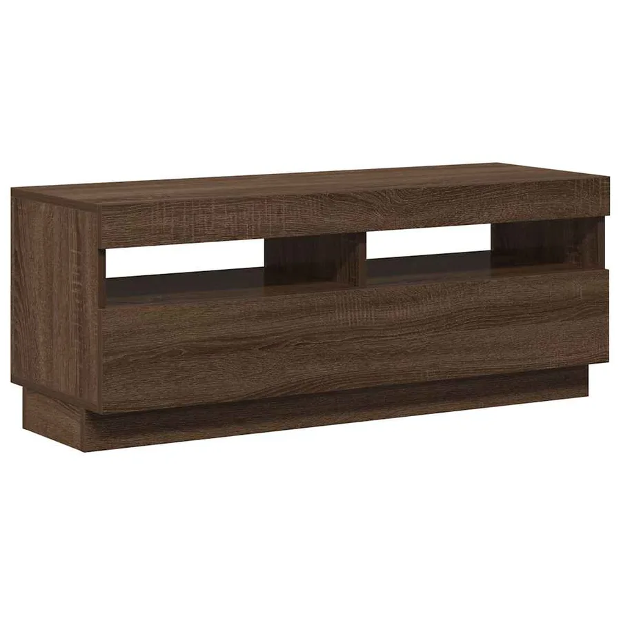 Meuble TV avec lumières LED chêne marron 100x35x40 cm - 15