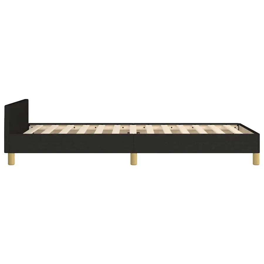 Cadre de lit sans matelas noir 80x200 cm tissu - 7
