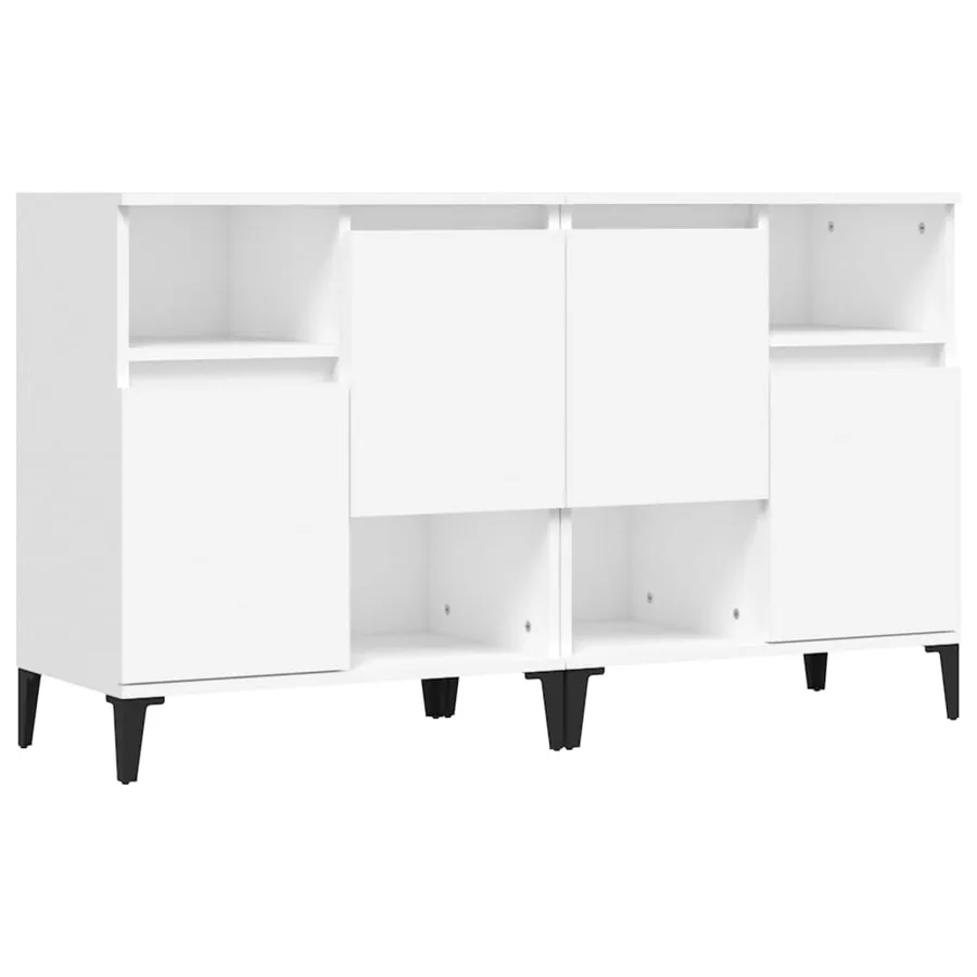 Buffets 2 pcs blanc 60x35x70 cm bois d'ingénierie - 2