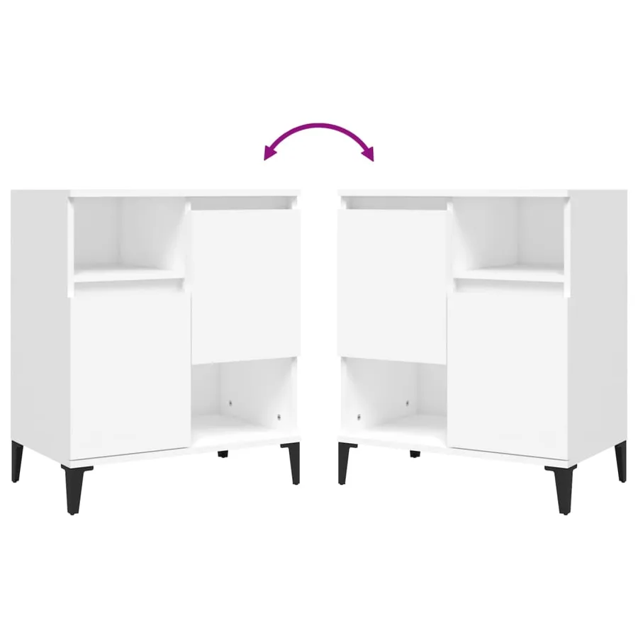 Buffets 2 pcs blanc 60x35x70 cm bois d'ingénierie - 7