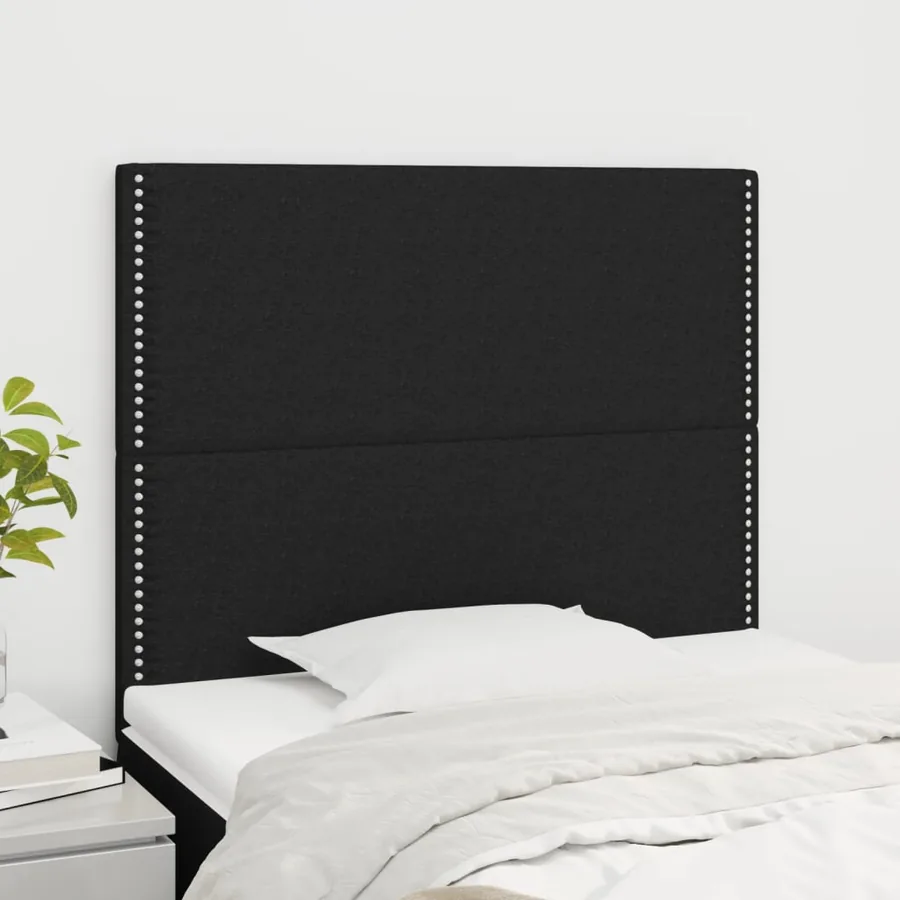 Tête de lit Noir 80x5x118/128 cm Tissu