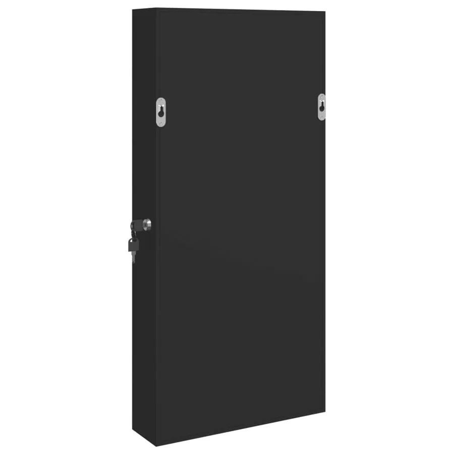 Armoire à bijoux avec miroir et éclairage LED mural noir - 7