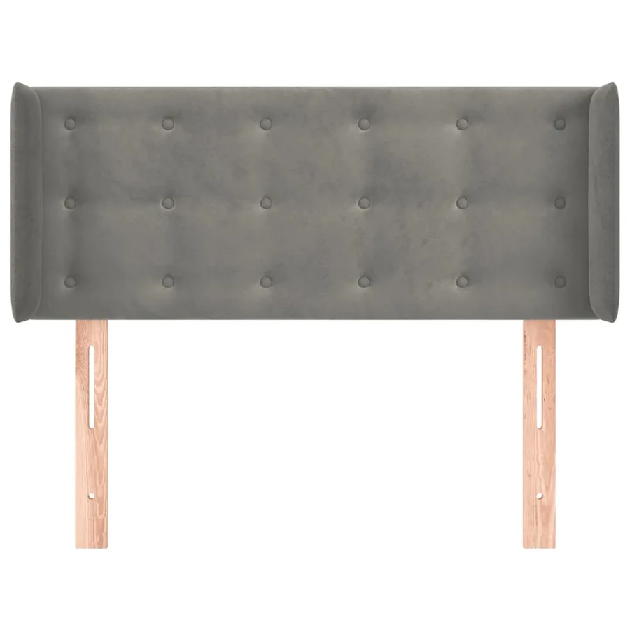 Tête de lit avec oreilles Gris clair 83x16x78/88 cm Velours - 3