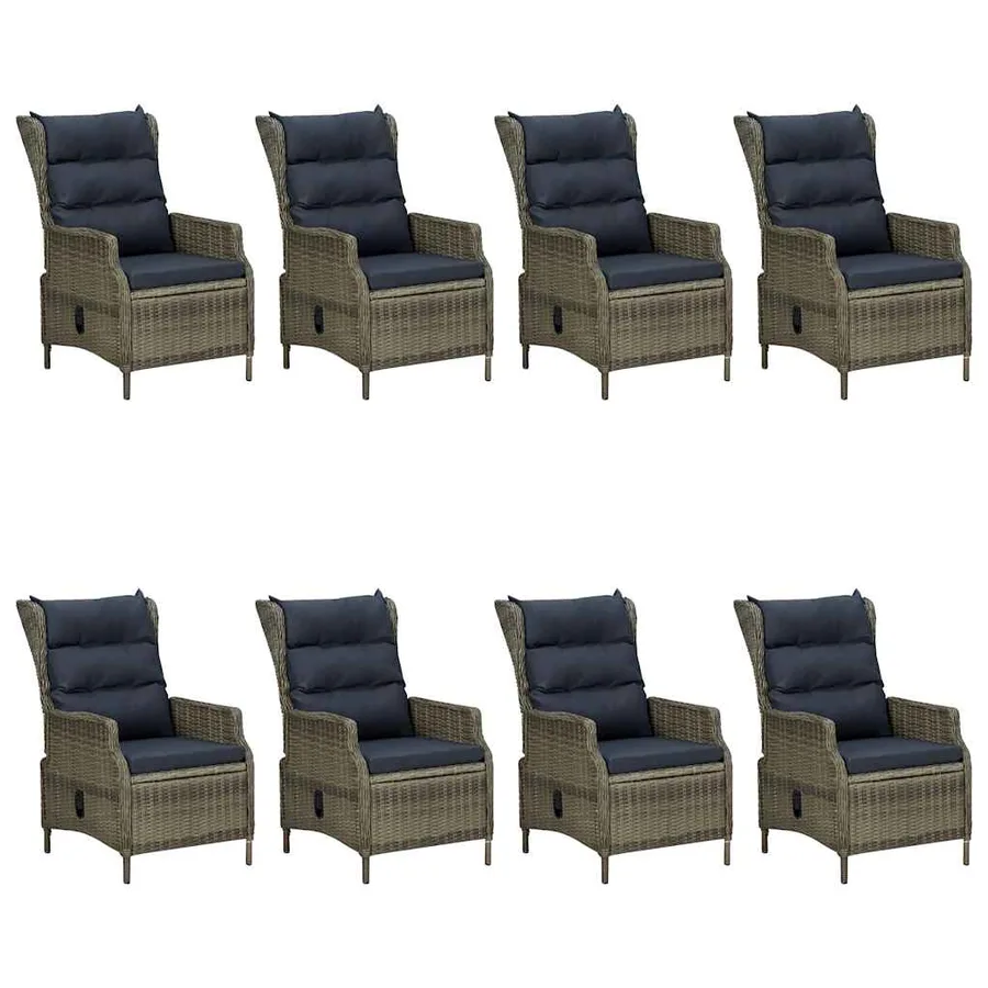Ensemble à manger de jardin 9 pcs Marron - 2