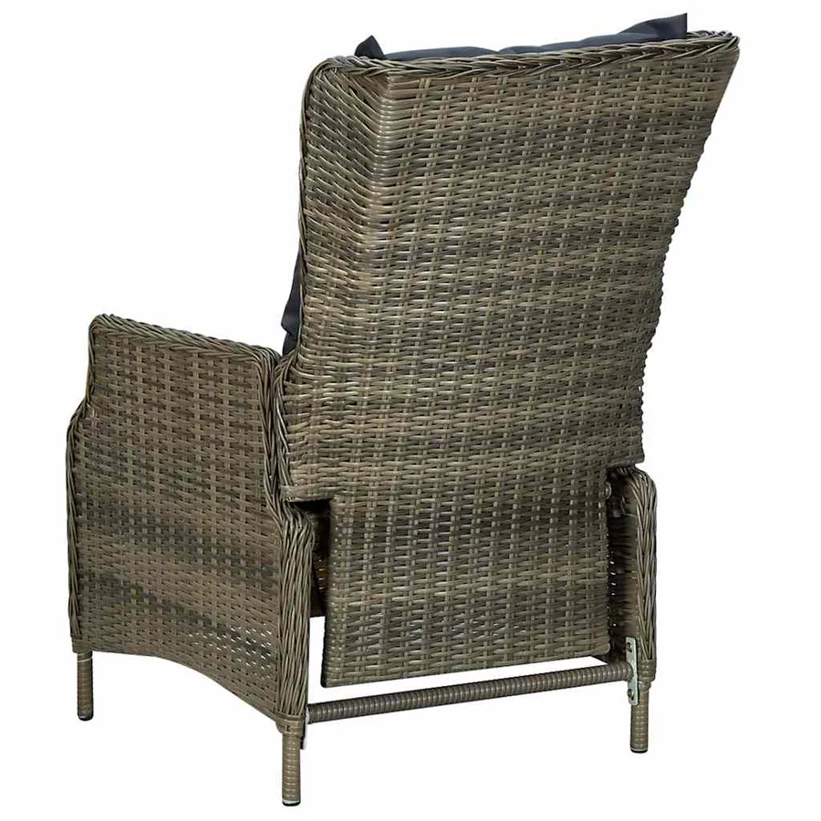 Ensemble à manger de jardin 9 pcs Marron - 6