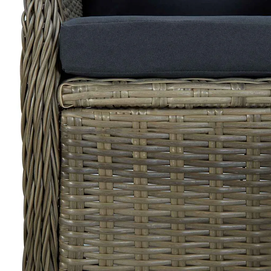 Ensemble à manger de jardin 9 pcs Marron - 8