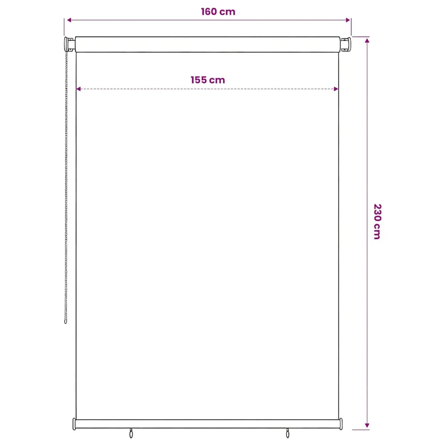 Store roulant d'extérieur 165 (l) x 230 (H) cm marron HDPE - 6