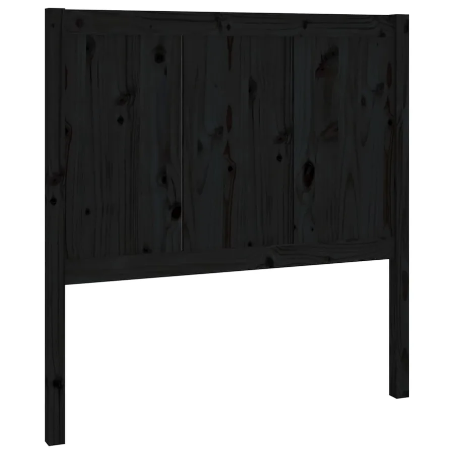 Tête de lit Noir 95,5x4x100 cm Bois massif de pin - 2