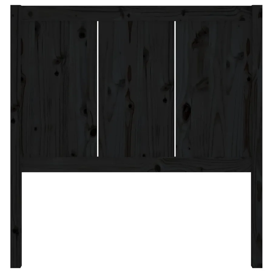 Tête de lit Noir 95,5x4x100 cm Bois massif de pin - 4