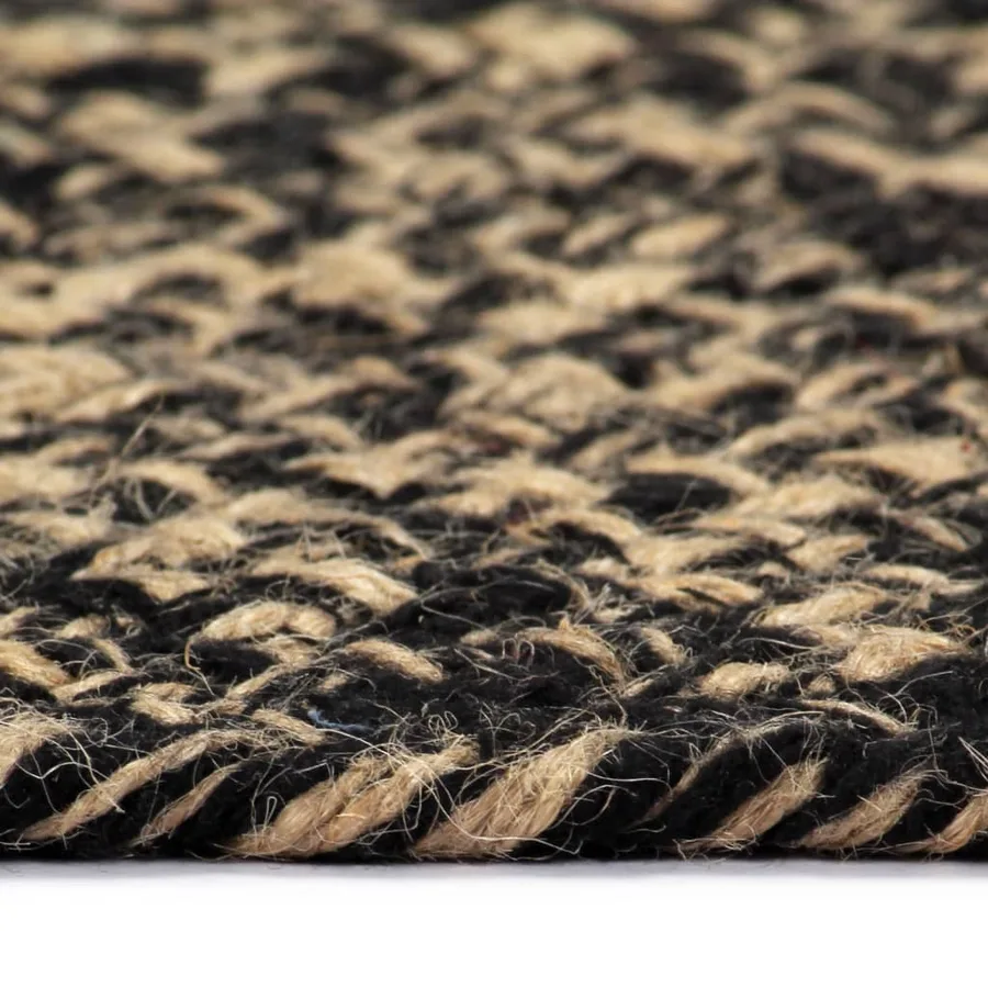 Tapis fait à la main Jute Noir et marron 240 cm - 3