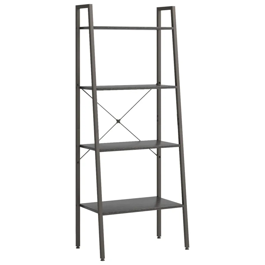 Étagère sur pied 4 niveaux Noir 56x35x140 cm - 2