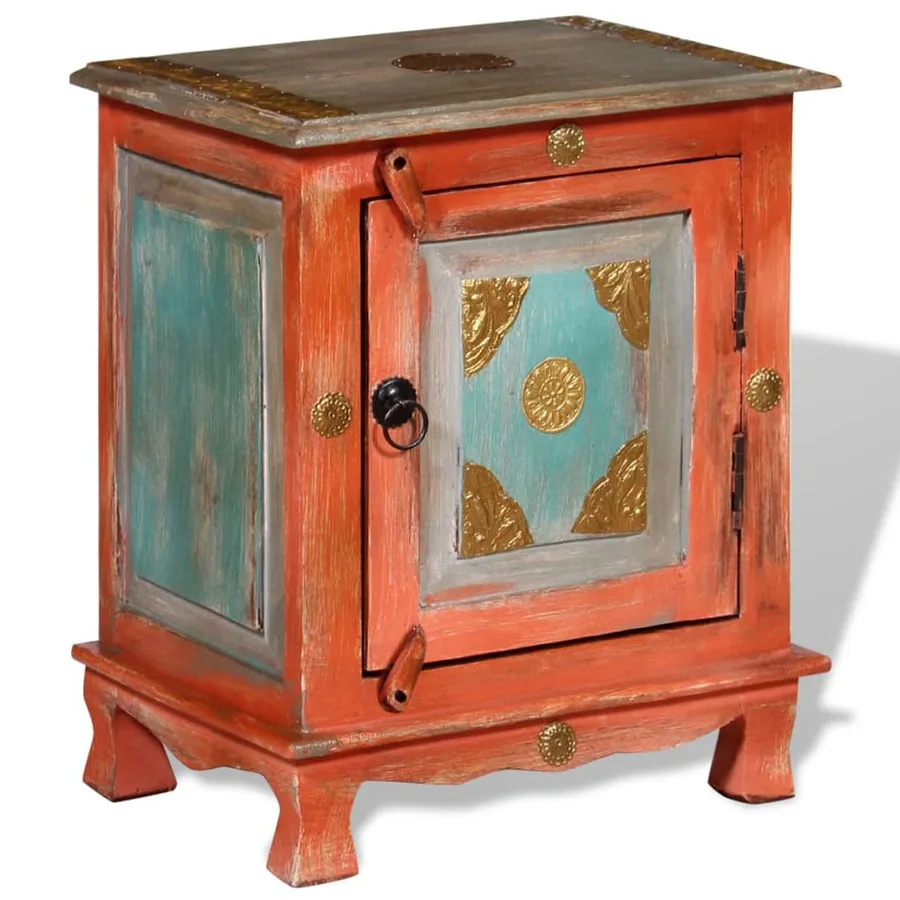 Table de chevet Bois de manguier massif Orange - 3