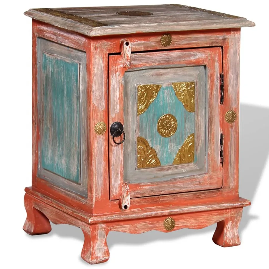 Table de chevet Bois de manguier massif Orange - 4