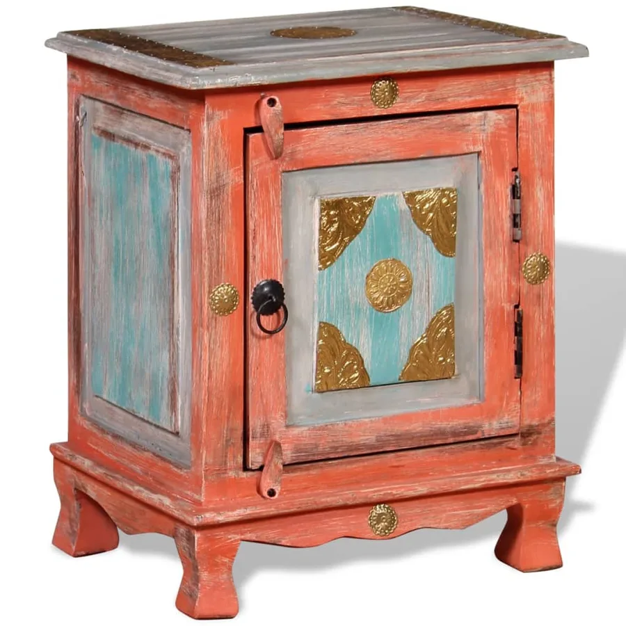 Table de chevet Bois de manguier massif Orange - 5