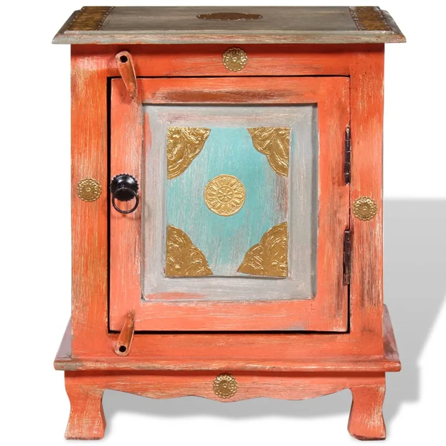 Table de chevet Bois de manguier massif Orange - 7