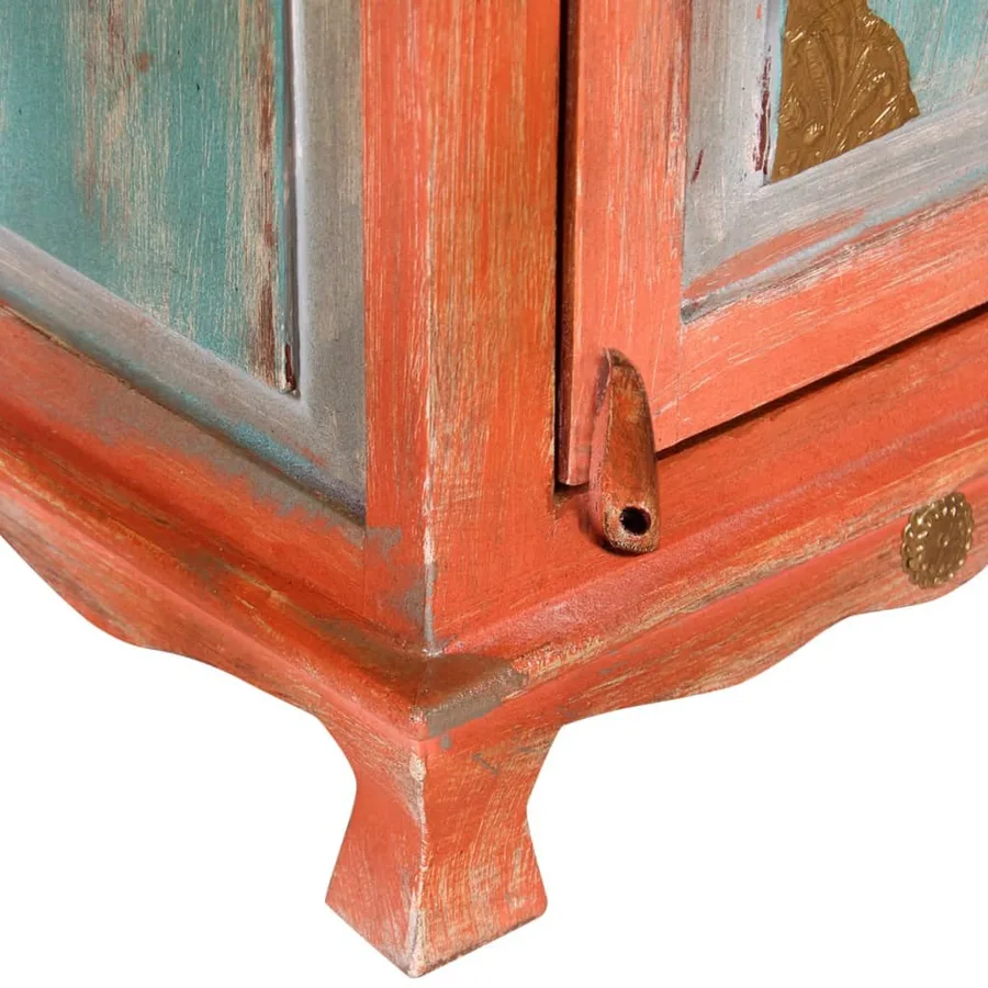 Table de chevet Bois de manguier massif Orange - 8